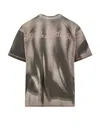 Diesel Cotton T-shirt With Graphic Print And Stitching In Gray