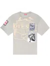 Diesel T-boxt Slits R8 Graphic Patch T Shirt In Grey