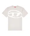 Diesel T-shirt With Bleached Oval D Logo In Neutral