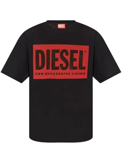 Diesel Logo T-shirt With In Black