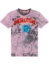 Diesel Graphic Print Raglan Shoulders T-shirt In Pink