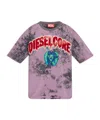 Diesel Graphic Print Raglan Shoulders T-shirt In Pink
