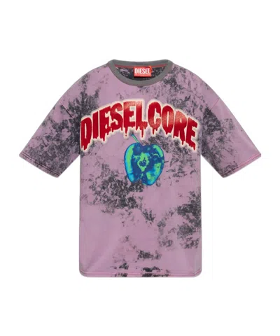 DIESEL DIESEL T-BOXT-R9 LOGO PRINTED CREWNECK T-SHIRT