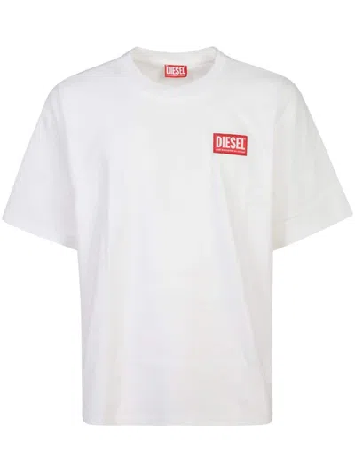 Diesel T-boxt Cotton Crew-neck T-shirt In White