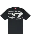 Diesel T-boxt-n14 T-shirt With Flocked Logo In Brown