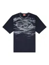 Diesel Cotton T-shirt With Oval D Print In Blue