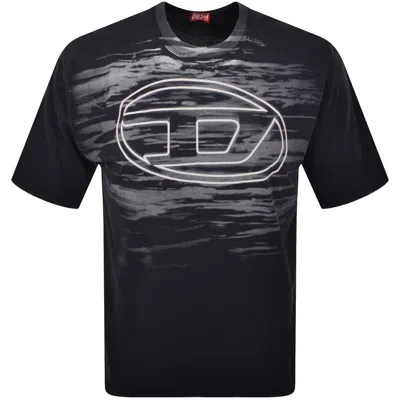 Diesel Cotton T-shirt With Oval D Print In Black
