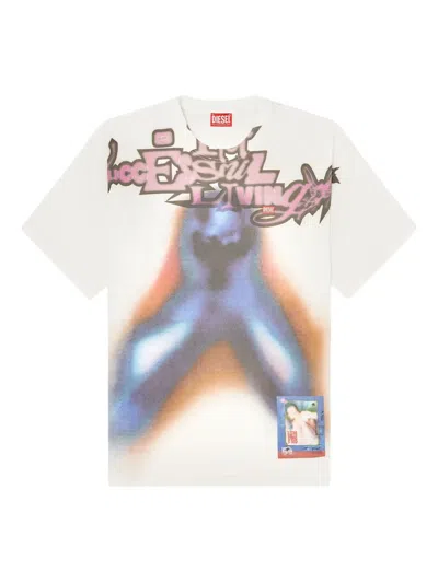 Diesel Relaxed Cotton T-shirt With Digital Print In Multi