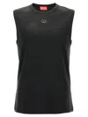 Diesel T-bisco-od Stretch Cotton Tank Top In Black
