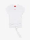Diesel T-bunny-tail Knot-detail T-shirt In White