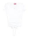 Diesel Cut-out Tie-back T-shirt In White