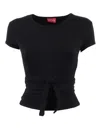 Diesel Cut-out Tie-back T-shirt In Black