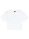 Diesel T-buxt-crop-od Cotton T-shirt In White