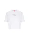 Diesel T-buxt-crop-od Crop T-shirt In White