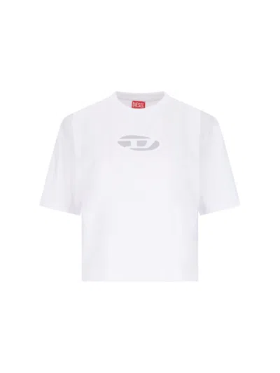 Diesel T-buxt-crop-od Crop T-shirt In White