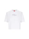 Diesel T-buxt-crop-od Cotton T-shirt In White