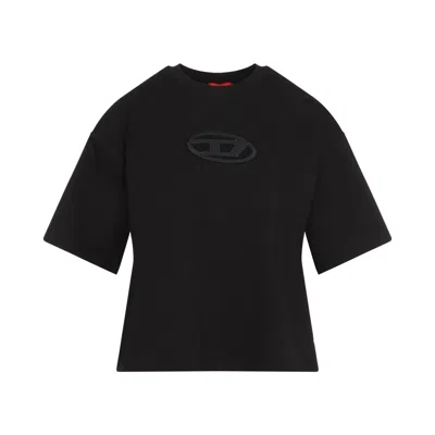 Diesel T-buxt-crop Cotton T-shirt In Black