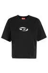 Diesel T-buxt-crop Cotton T-shirt In Xx Deep Black