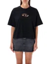 Diesel T-buxt-crop Cotton T-shirt In Black