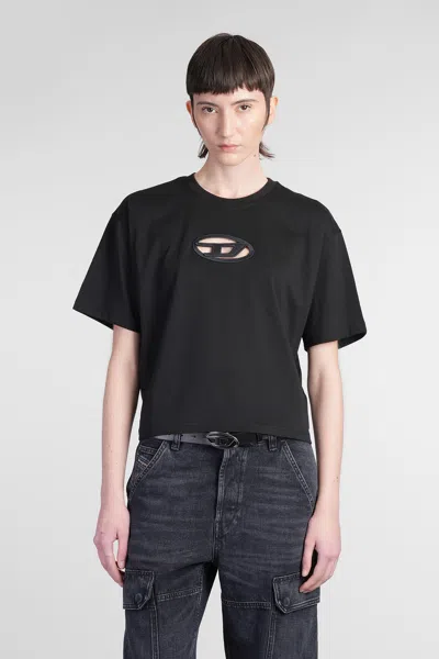 Diesel T Buxt Crop T-shirt In Black Cotton