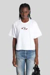 Diesel T-shirt T-buxt-crop-od White In White