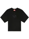 Diesel Cotton T-shirt With Frontal Oval-d Logo In Black