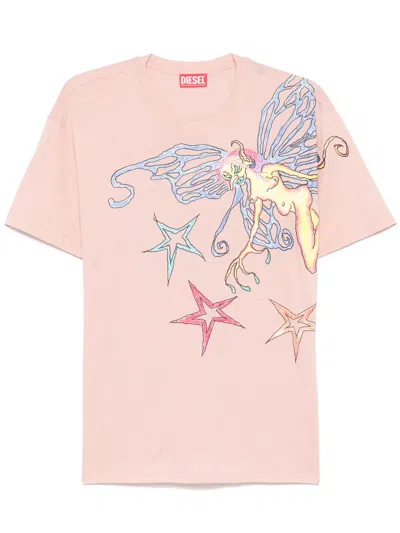 Diesel T-buxt-q1 T-shirt In Pink