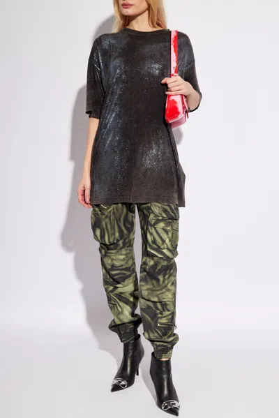 Diesel ‘t-buxt' T-shirt With Logo In Grey