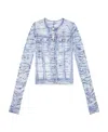 Diesel T-clauzi Tie-dye Print T-shirt In Gray