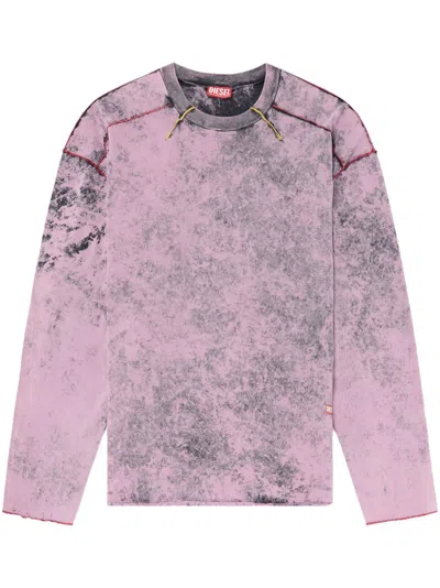 Diesel T-crahor-ls-r1 T-shirt In Pink