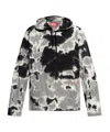 Diesel Hoodie In Tie-dye Jersey In Gray