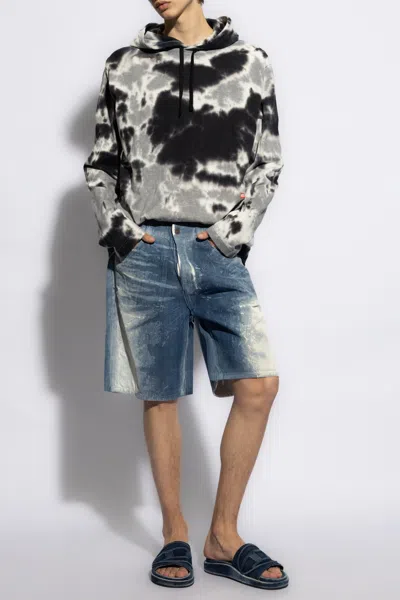 Diesel ‘t-crane-ls-hood-n1' T-shirt With Long Sleeves In Black
