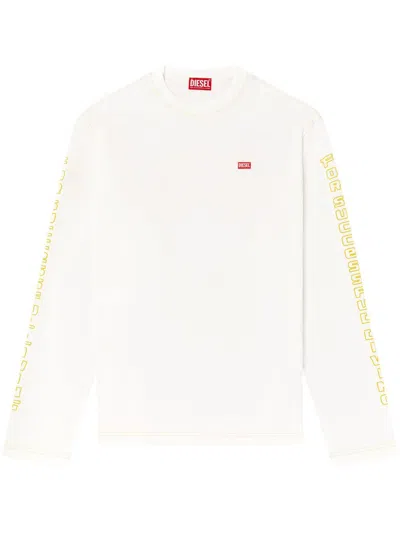 Diesel T-crane-ls-r1 T-shirt In 141 White