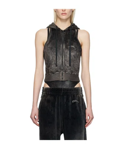 Diesel T-crity-n1 Logo-embellished Hoodie In Black