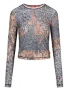 Diesel 't-cutie-ls' Rhinestone Top In Blue
