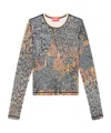 Diesel 't-cutie-ls' Rhinestone Top In Gray