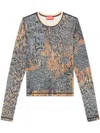 Diesel 't-cutie-ls' Rhinestone Top In Grey