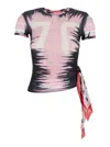 Diesel 't-dasha' Multicolor T-shirt With All-over Bandana Print And Side Scarf Detail In Multicolor