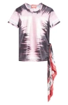 Diesel 't-dasha' Multicolor T-shirt With All-over Bandana Print And Side Scarf Detail In Lavender