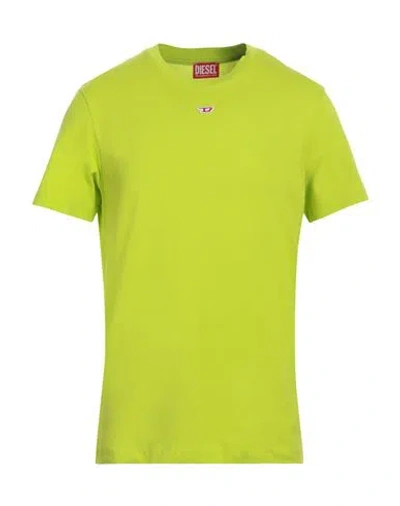 Diesel T-diegor-d Man T-shirt Acid Green Size M Cotton In Green