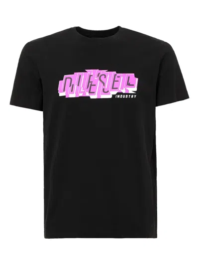 Diesel T-diegos Graphic Print Crew T-shirt In Black