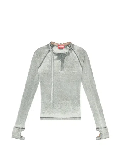 Diesel Women T Ecla Ls Long-sleeved Top In Gray