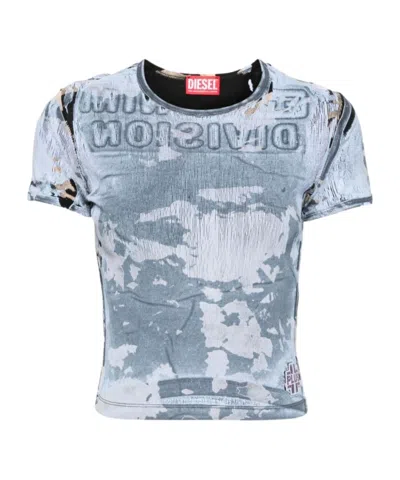 Diesel T-ele Abstract-print T-shirt In Blue