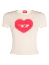 Diesel T-ele Heart-logo T-shirt In Multi