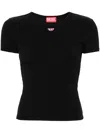 Diesel D Logo Regular Tee In Black  