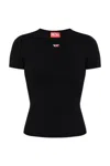 Diesel D Logo Regular Tee In Black
