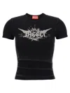 Diesel Black Stretch Cotton T-ele-long T-shirt In Black