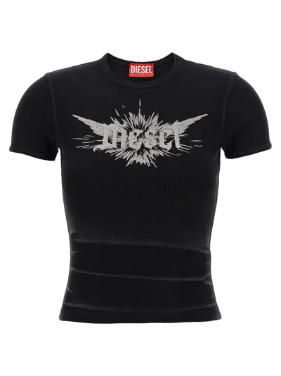 Diesel T-ele-long-p2 T-shirt In Black