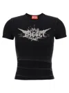 Diesel Womens 02 T-ele-p2 Graphic-print Cotton-jersey T-shirt In Black