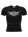 Diesel Black Stretch Cotton T-ele-long T-shirt In Black